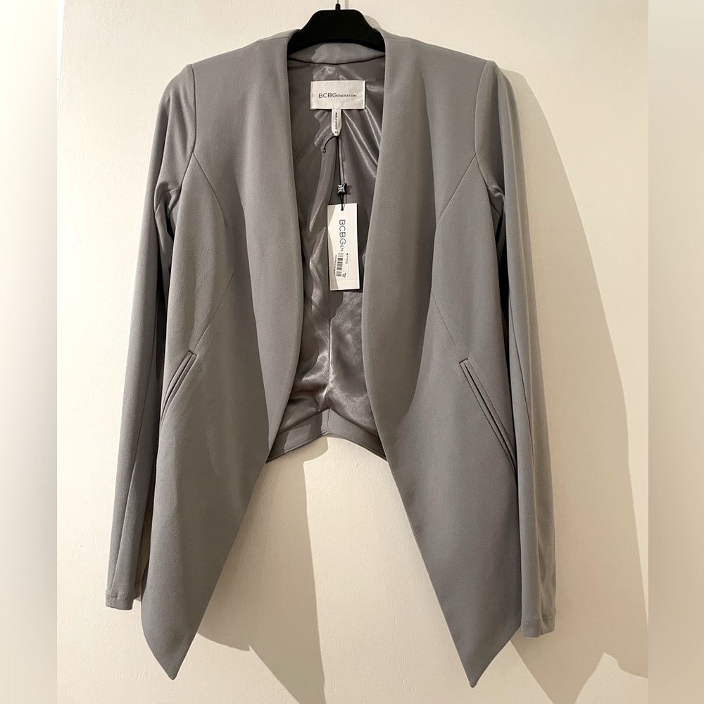 BCBG Drape Front Tuxedo Blazer